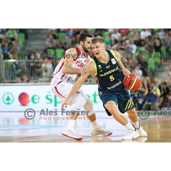 action during FIBA Basketball World Cup 2019 European Qualifiers match between Slovenia and Turkey in Ljubljana, Slovenia on September 17, 2018