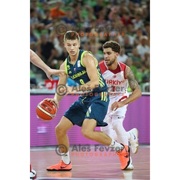 action during FIBA Basketball World Cup 2019 European Qualifiers match between Slovenia and Turkey in Ljubljana, Slovenia on September 17, 2018