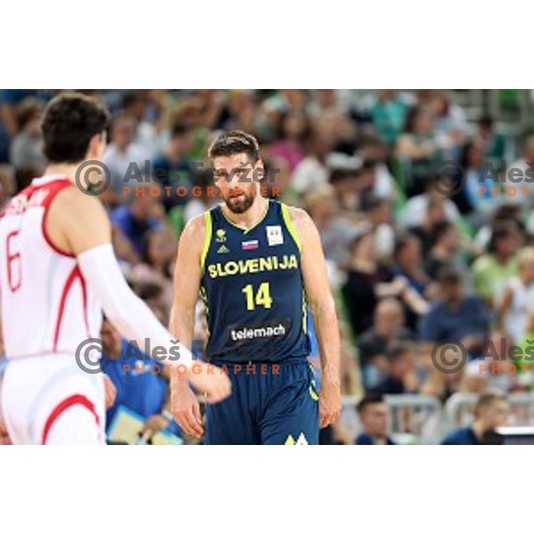 action during FIBA Basketball World Cup 2019 European Qualifiers match between Slovenia and Turkey in Ljubljana, Slovenia on September 17, 2018