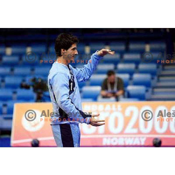 Norway, Stavanger, 22/01/2008. Roman PUNGARTNIK during warm up prior to the first European Handball Championship main round match. 