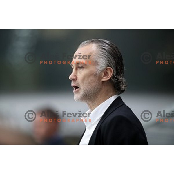 Jure Vnuk, head coach of SZ Olimpija in action during Alps League ice-hockey match between SZ Olimpija and Milano Rossoblu in Tivoli Hall, Ljubljana, Slovenia on September 23, 2018