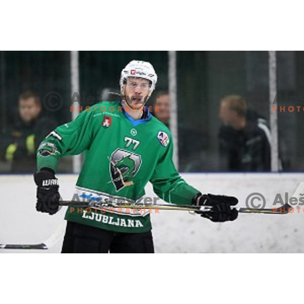 Uros Batic of SZ Olimpija in action during Alps League ice-hockey match between SZ Olimpija and Milano Rossoblu in Tivoli Hall, Ljubljana, Slovenia on September 23, 2018