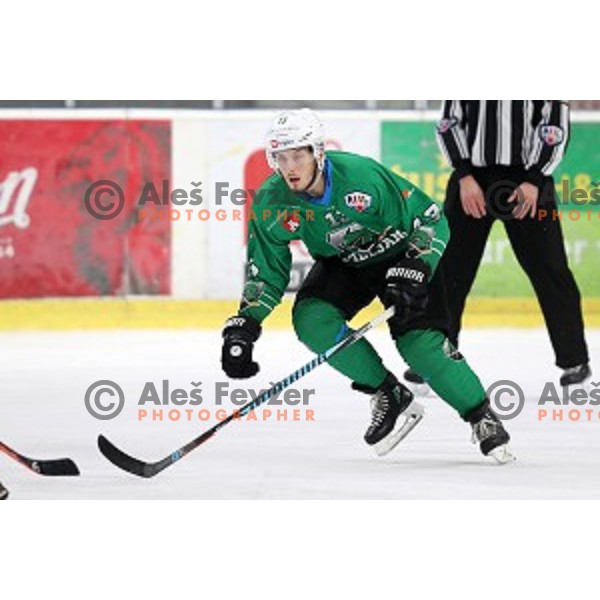 Aljaz Chvatal of SZ Olimpija in action during Alps League ice-hockey match between SZ Olimpija and Milano Rossoblu in Tivoli Hall, Ljubljana, Slovenia on September 23, 2018