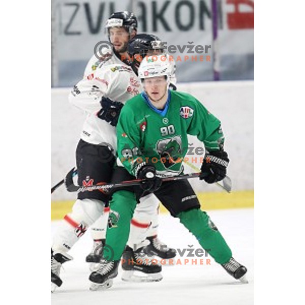 Anej Kujavec of SZ Olimpija in action during Alps League ice-hockey match between SZ Olimpija and Milano Rossoblu in Tivoli Hall, Ljubljana, Slovenia on September 23, 2018