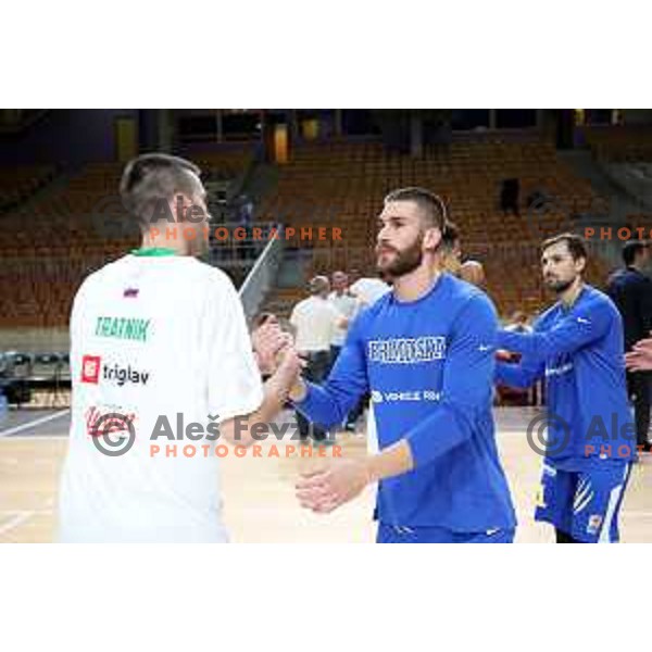 Igor Tratnik and Alen Hodzic during Slovenian SuperCup basketball match between Petrol Olimpija and Sixt Primorska in Tivoli Hall, Ljubljana on September 24,2018