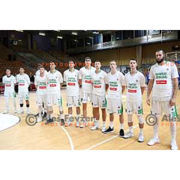 of Petrol Olimpija in action during Slovenian SuperCup basketball match between Petrol Olimpija and Sixt Primorska in Tivoli Hall, Ljubljana on September 24,2018