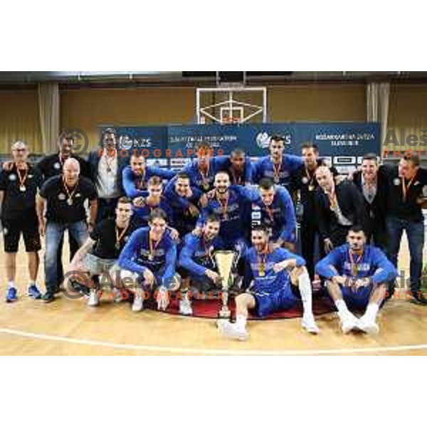 of Petrol Olimpija in action during Slovenian SuperCup basketball match between Petrol Olimpija and Sixt Primorska in Tivoli Hall, Ljubljana on September 24,2018