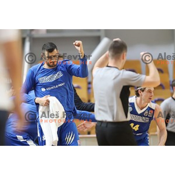 during Slovenian SuperCup basketball match between Petrol Olimpija and Sixt Primorska in Tivoli Hall, Ljubljana on September 24,2018