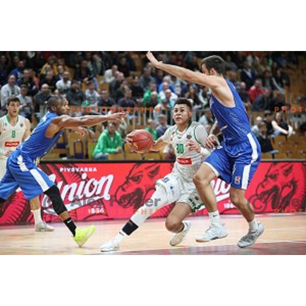 Issuf Sanon during Slovenian SuperCup basketball match between Petrol Olimpija and Sixt Primorska in Tivoli Hall, Ljubljana on September 24,2018