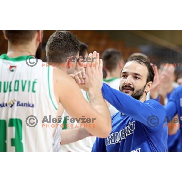 during Slovenian SuperCup basketball match between Petrol Olimpija and Sixt Primorska in Tivoli Hall, Ljubljana on September 24,2018