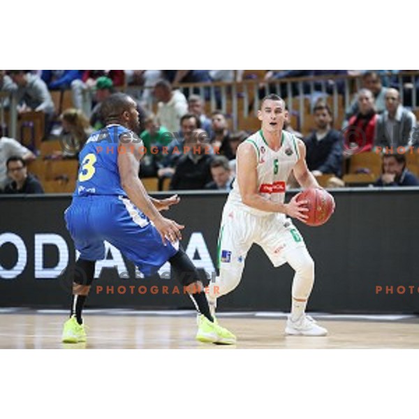Jan Span during Slovenian SuperCup basketball match between Petrol Olimpija and Sixt Primorska in Tivoli Hall, Ljubljana on September 24,2018