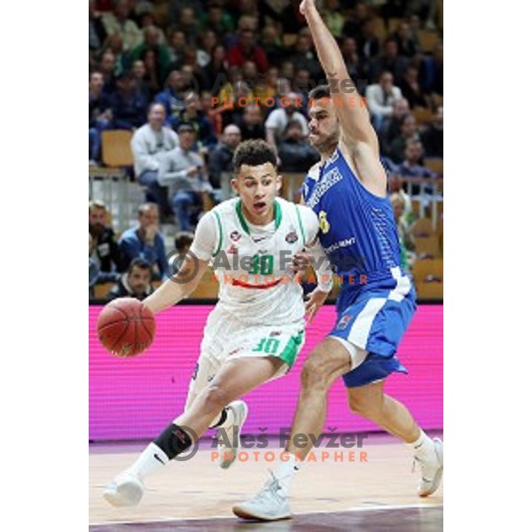 Yssuf Sanon and Marjan Cakarun during Slovenian SuperCup basketball match between Petrol Olimpija and Sixt Primorska in Tivoli Hall, Ljubljana on September 24,2018
