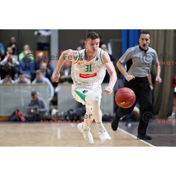 Jan Rebec during Slovenian SuperCup basketball match between Petrol Olimpija and Sixt Primorska in Tivoli Hall, Ljubljana on September 24,2018