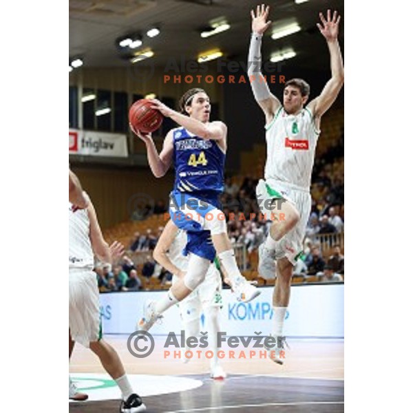 Luka Voncina during Slovenian SuperCup basketball match between Petrol Olimpija and Sixt Primorska in Tivoli Hall, Ljubljana on September 24,2018
