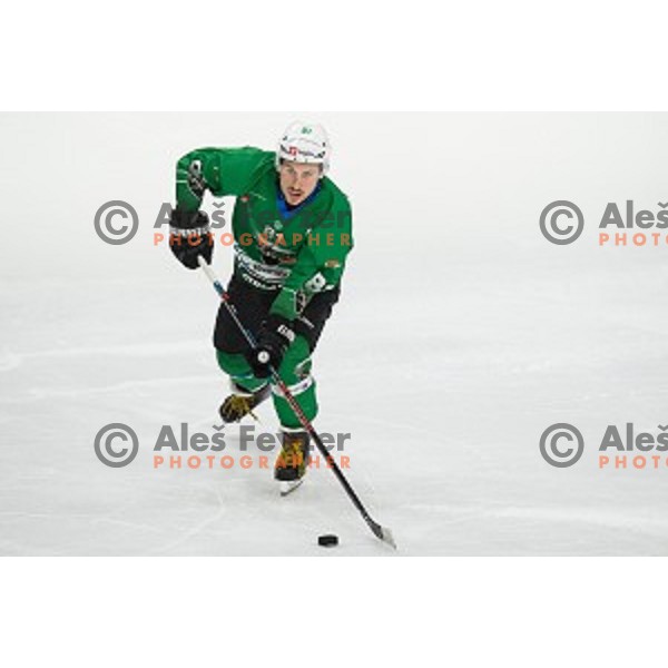 Saso Rajsar in action during Alps league ice hockey match between HK SZ Olimpija and Rittner Buam , Tivoli hall, Ljubljana, Slovenia on September 29, 2018
