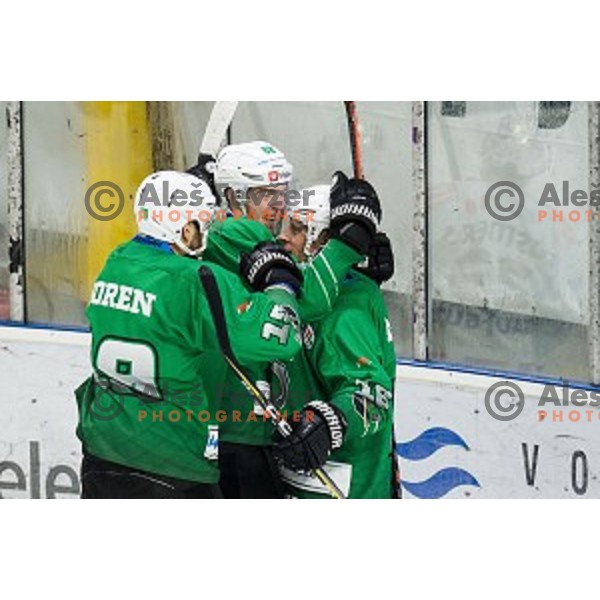SZ Olimpija in action during Alps league ice hockey match between HK SZ Olimpija and Rittner Buam , Tivoli hall, Ljubljana, Slovenia on September 29, 2018