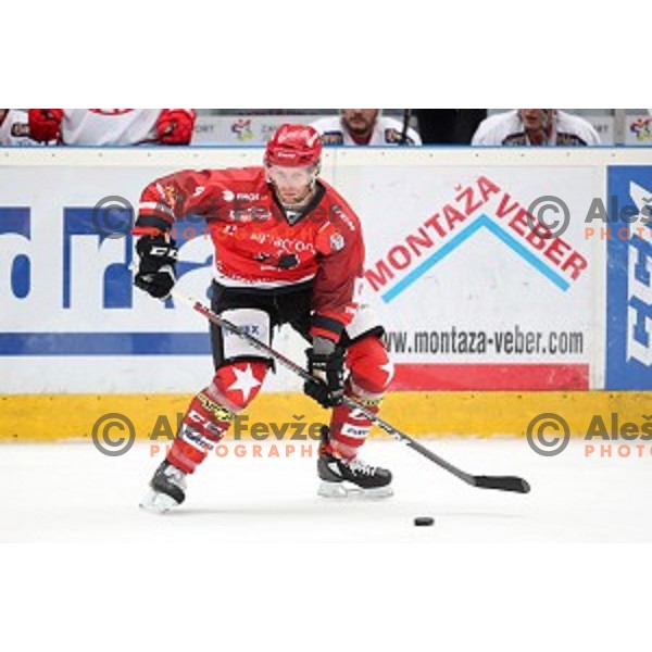 of Jesenice in action during Alps League ice-hockey match between Jesenice and KAC 2 in Podmezakla Hall, Jesenice, Slovenia on October 3, 2018