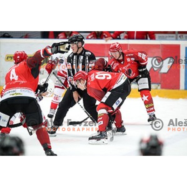 of Jesenice in action during Alps League ice-hockey match between Jesenice and KAC 2 in Podmezakla Hall, Jesenice, Slovenia on October 3, 2018
