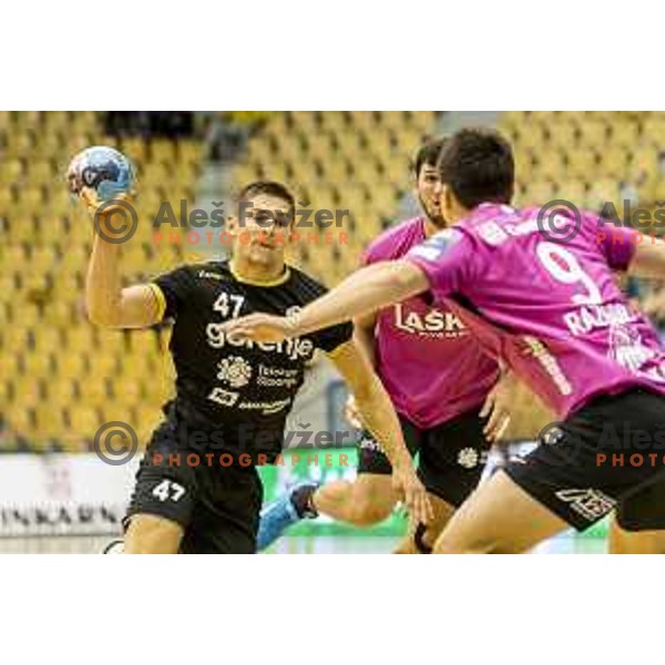 action during 1 NLB Leasing League match between Celje Pivovarna Lasko and Gorenje in Celje on October 3, 2018