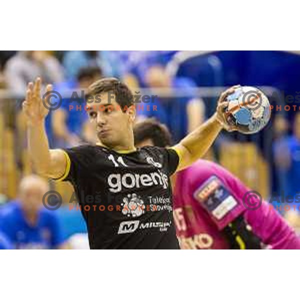 action during 1 NLB Leasing League match between Celje Pivovarna Lasko and Gorenje in Celje on October 3, 2018