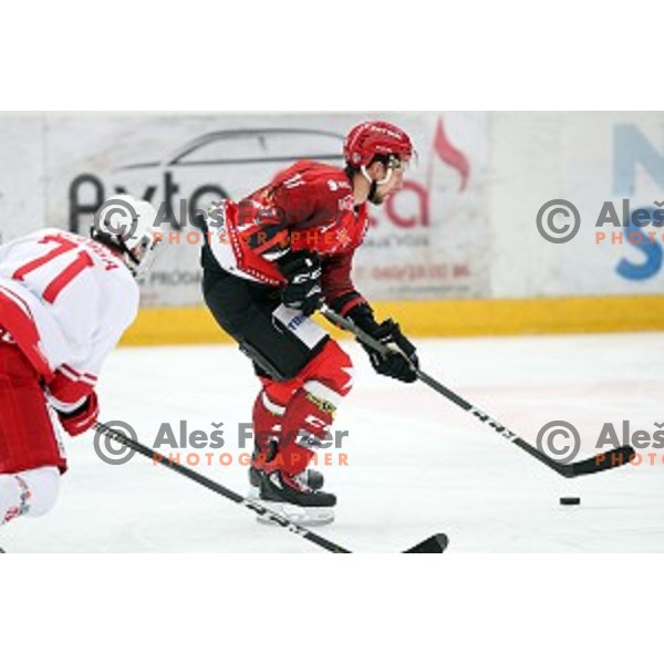 of Jesenice in action during Alps League ice-hockey match between Jesenice and KAC 2 in Podmezakla Hall, Jesenice, Slovenia on October 3, 2018