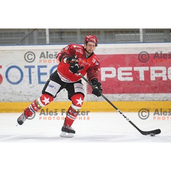of Jesenice in action during Alps League ice-hockey match between Jesenice and KAC 2 in Podmezakla Hall, Jesenice, Slovenia on October 3, 2018