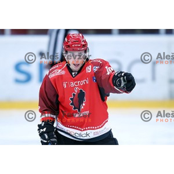of Jesenice in action during Alps League ice-hockey match between Jesenice and KAC 2 in Podmezakla Hall, Jesenice, Slovenia on October 3, 2018