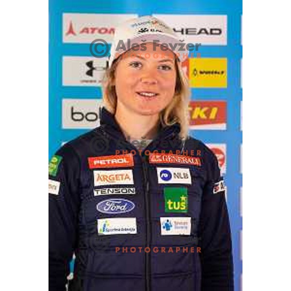 Meta Hrovat during Slovenian Winter National Team presentation in Maribor on October 4, 2018