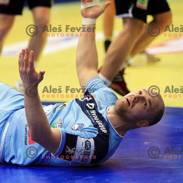 Norway, Stavanger, 23/01/2008. Goran KOZOMARA (3) during European Handball Championship main round match Slovenia Norway. 