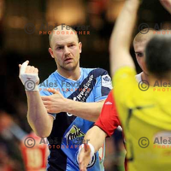 Norway, Stavanger, 23/01/2008. Goran KOZOMARA (3) during European Handball Championship main round match Slovenia Norway. 