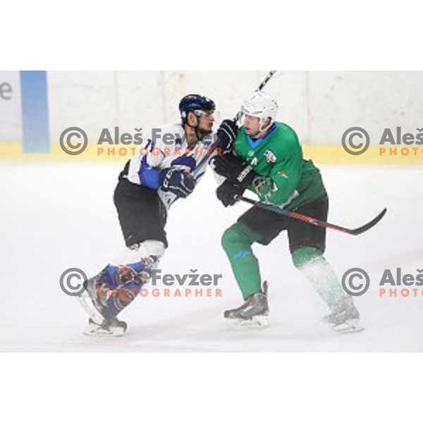 of SZ Olimpija in action during National League ice-hockey match between SZ Olimpija and Bled in Tivoli Hall, Ljubljana, Slovenia on October 8, 2018