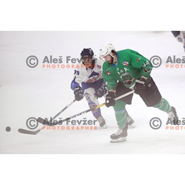 of SZ Olimpija in action during National League ice-hockey match between SZ Olimpija and Bled in Tivoli Hall, Ljubljana, Slovenia on October 8, 2018