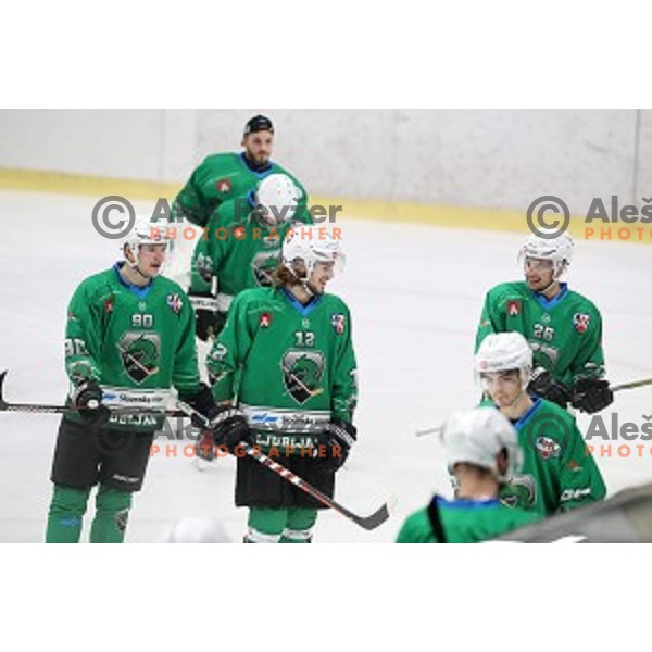 of SZ Olimpija in action during National League ice-hockey match between SZ Olimpija and Bled in Tivoli Hall, Ljubljana, Slovenia on October 8, 2018