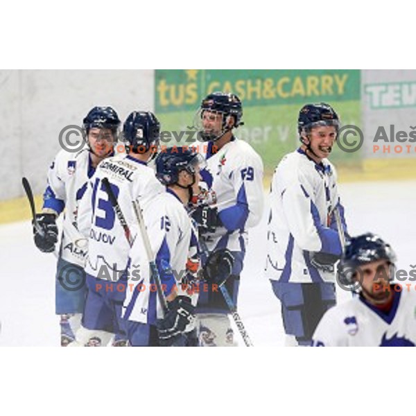 Bled in action during National League ice-hockey match between SZ Olimpija and Bled in Tivoli Hall, Ljubljana, Slovenia on October 8, 2018