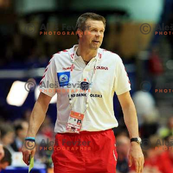 Norway, Stavanger, 23/01/2008. Bogdan WENTA, Polish team head coach during the second European Handball Championship match against Denmark.