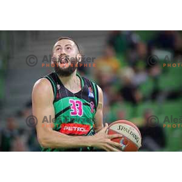 Bojan Radulovic of Petrol Olimpija in action during 2018-2019 ABA league basketball match between Petrol Olimpija and Zadar in SRC Stozice on October 14, 2018