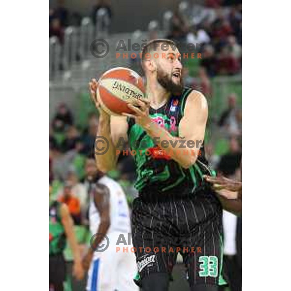 Bojan Radulovic of Petrol Olimpija in action during 2018-2019 ABA league basketball match between Petrol Olimpija and Zadar in SRC Stozice on October 14, 2018