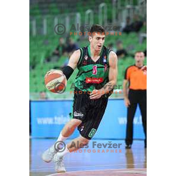 Aleksandar Lazic of Petrol Olimpija in action during 2018-2019 ABA league basketball match between Petrol Olimpija and Zadar in SRC Stozice on October 14, 2018