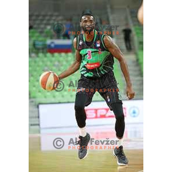 Marvin Jones of Petrol Olimpija in action during 2018-2019 ABA league basketball match between Petrol Olimpija and Zadar in SRC Stozice on October 14, 2018