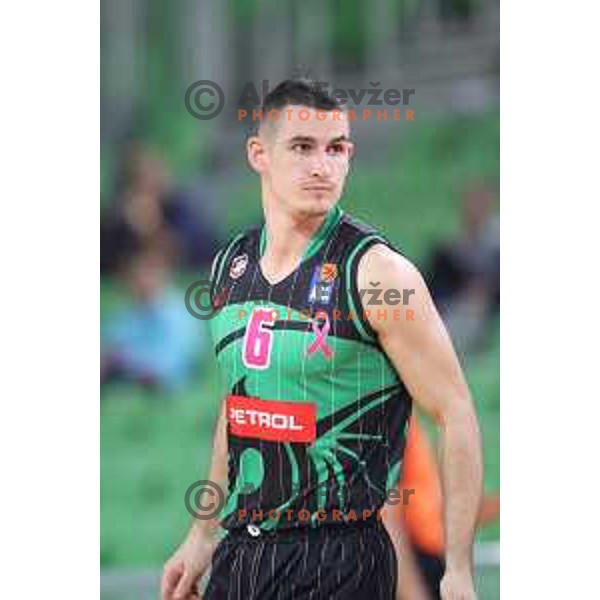 Jan Span of Petrol Olimpija in action during 2018-2019 ABA league basketball match between Petrol Olimpija and Zadar in SRC Stozice on October 14, 2018