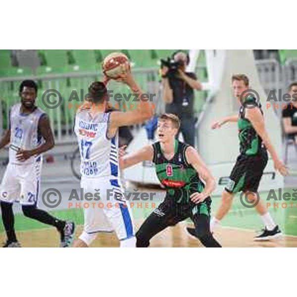 Luka Samanic of Petrol Olimpija in action during 2018-2019 ABA league basketball match between Petrol Olimpija and Zadar in SRC Stozice on October 14, 2018