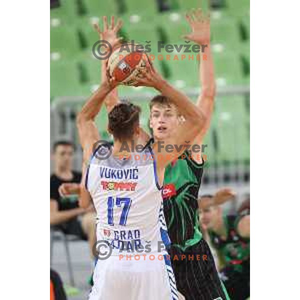 Luka Samanic of Petrol Olimpija in action during 2018-2019 ABA league basketball match between Petrol Olimpija and Zadar in SRC Stozice on October 14, 2018