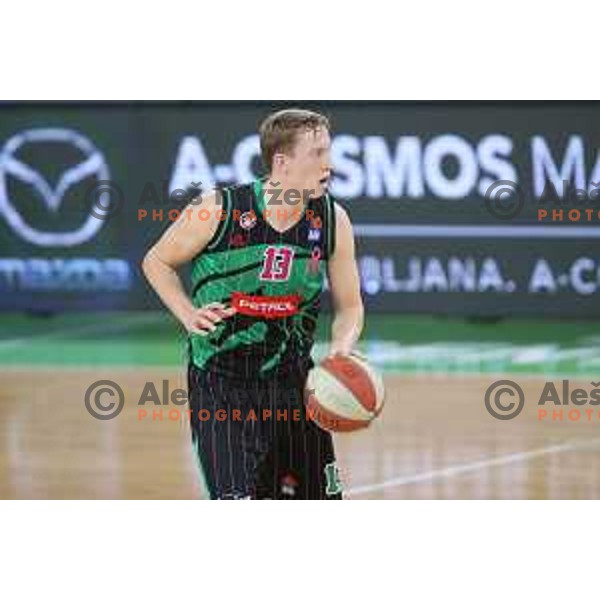 Miha Lapornik of Petrol Olimpija in action during 2018-2019 ABA league basketball match between Petrol Olimpija and Zadar in SRC Stozice on October 14, 2018