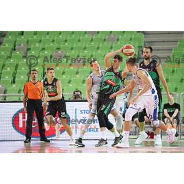 of Petrol Olimpija in action during 2018-2019 ABA league basketball match between Petrol Olimpija and Zadar in SRC Stozice on October 14, 2018