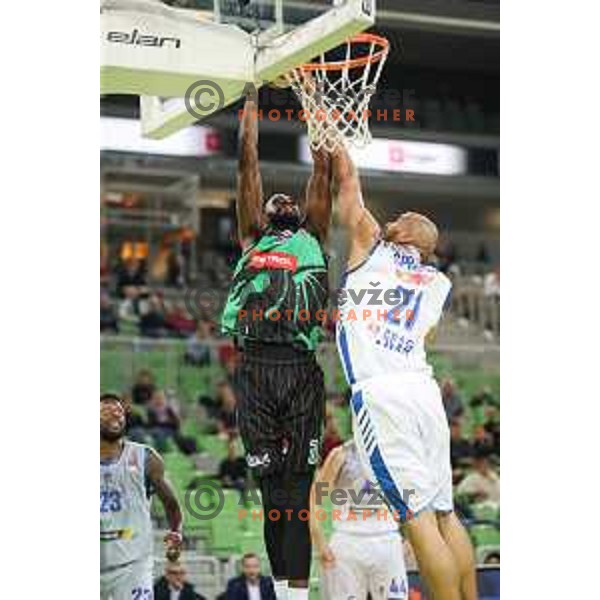 Marvin Jones of Petrol Olimpija in action during 2018-2019 ABA league basketball match between Petrol Olimpija and Zadar in SRC Stozice on October 14, 2018