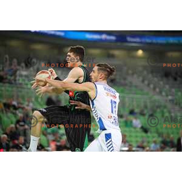 Aleksandar Lazic of Petrol Olimpija in action during 2018-2019 ABA league basketball match between Petrol Olimpija and Zadar in SRC Stozice on October 14, 2018