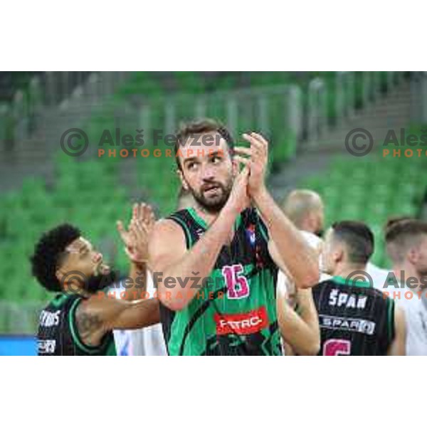 Mirza Begic of Petrol Olimpija in action during 2018-2019 ABA league basketball match between Petrol Olimpija and Zadar in SRC Stozice on October 14, 2018