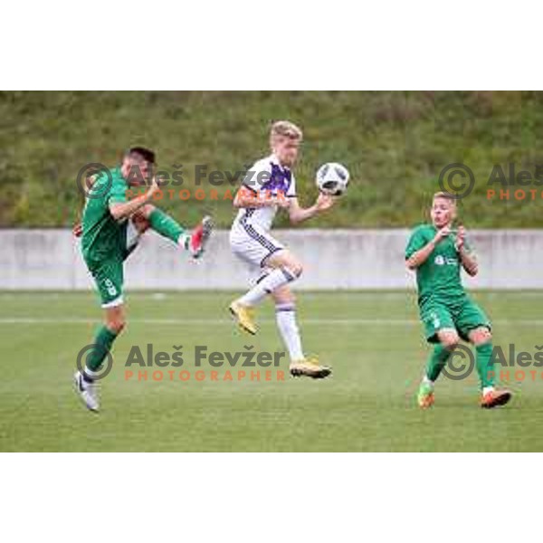 action during Slovenian U-17 league football match between Olimpija and Maribor in Ljubljana, Slovenia on October 17, 2018