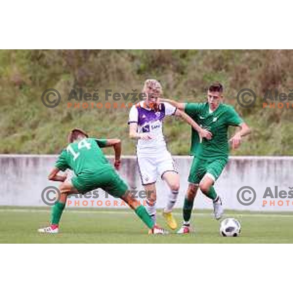 action during Slovenian U-17 league football match between Olimpija and Maribor in Ljubljana, Slovenia on October 17, 2018