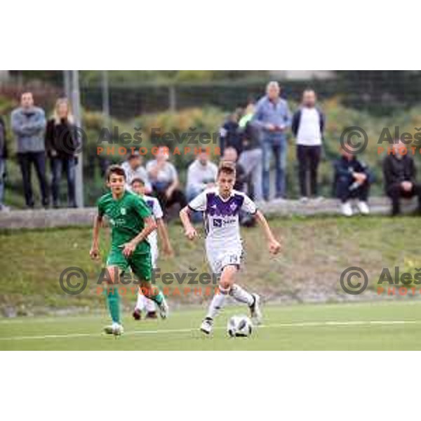 action during Slovenian U-17 league football match between Olimpija and Maribor in Ljubljana, Slovenia on October 17, 2018